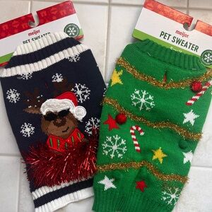 Dog Pet Sweater Set - Festive Designs. Sz S
